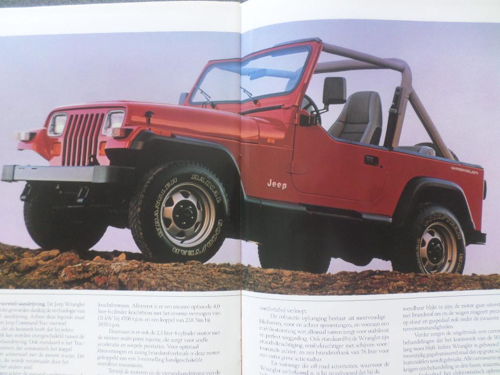 Brochure des Jeep Wrangler et Cherokee 1991, Enlèvement ou Envoi