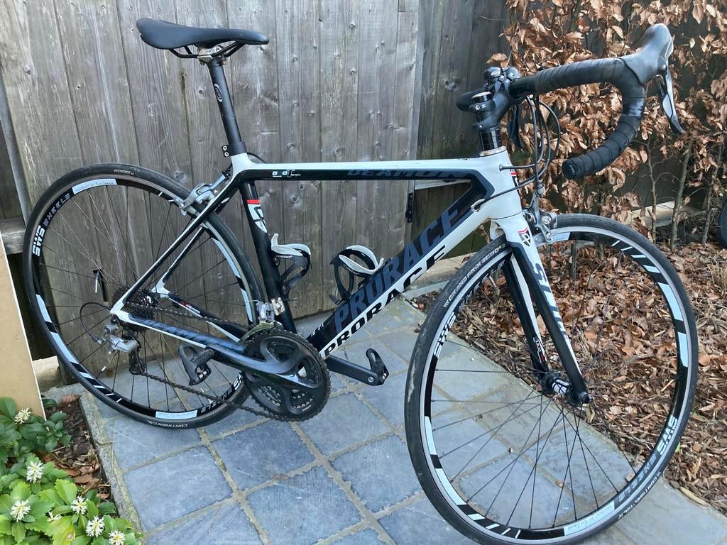 Koersfiets Prorace / wit, Fietsen en Brommers, Gebruikt, Carbon, Dames, Ophalen
