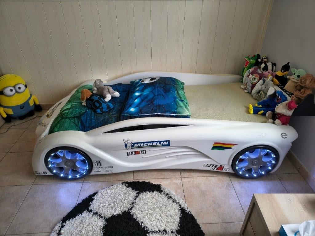 Autobed met licht en geluid!, Ophalen, Gebruikt, 100 cm of meer, Matras