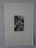 Houtsnede van Peter Bosteels met naakte vrouw "Aquaria XIX", Antiek en Kunst, Kunst | Etsen en Gravures, Ophalen of Verzenden