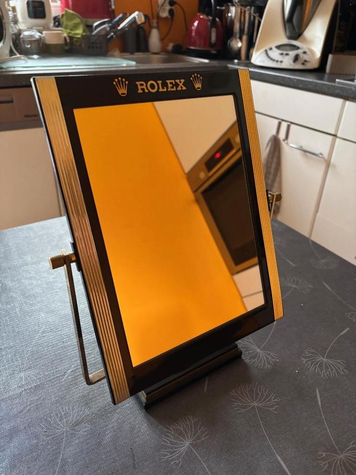 Miroir de comptoir Rolex vintage – Authentique des années 70, Collections, Marques & Objets publicitaires, Comme neuf, Panneau publicitaire