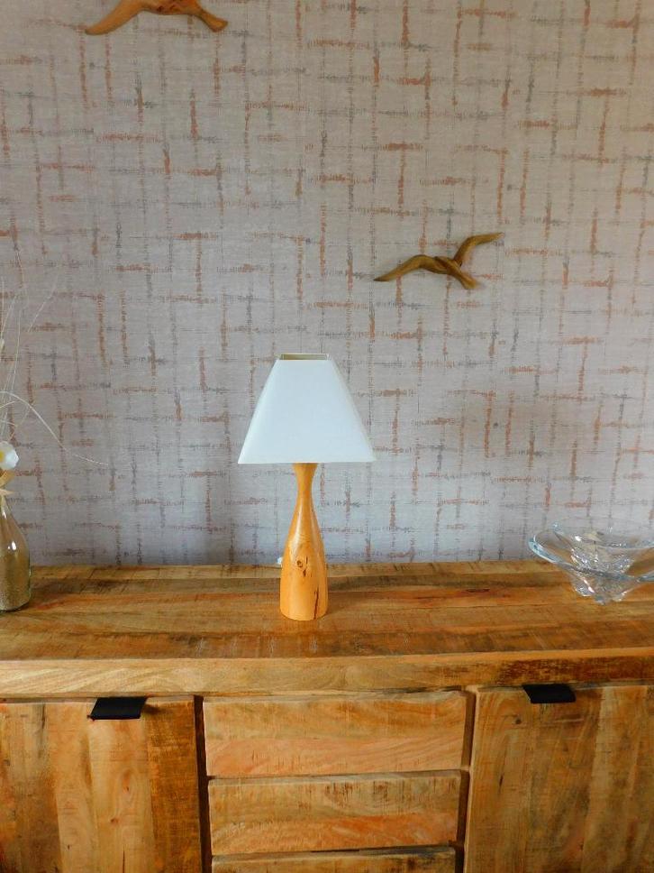 lampe - pied de lampe + abat-jour - décoration maison, Maison & Meubles, Lampes | Lampes de table, Comme neuf, 50 à 75 cm, Bois