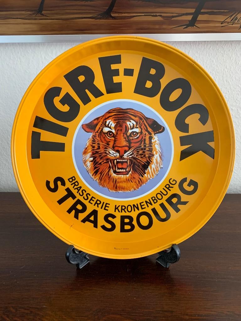 Rare plateau TIGRE - BOCK bière brasserie  Strasbourg, Enlèvement ou Envoi, Utilisé, Ustensile