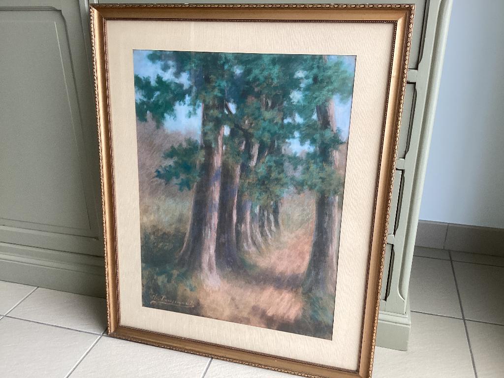 Pastel Charles POUPAERT (Bruges 1874-1935), Antiquités & Art, Enlèvement