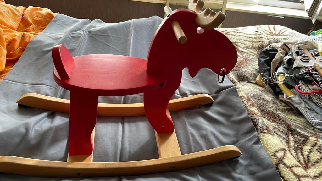 Schommelpaard in hout, Ophalen, Zo goed als nieuw