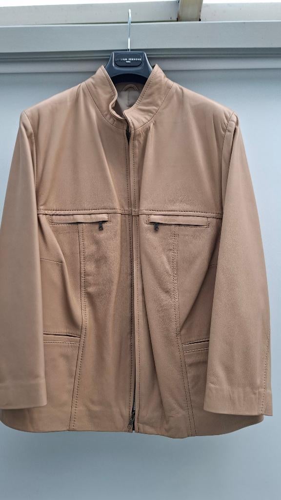 Lederen jas Dermapelle, Kleding | Dames, Jasjes, Kostuums en Pakken, Beige, Maat 46/48 (XL) of groter, Ophalen of Verzenden, Zo goed als nieuw