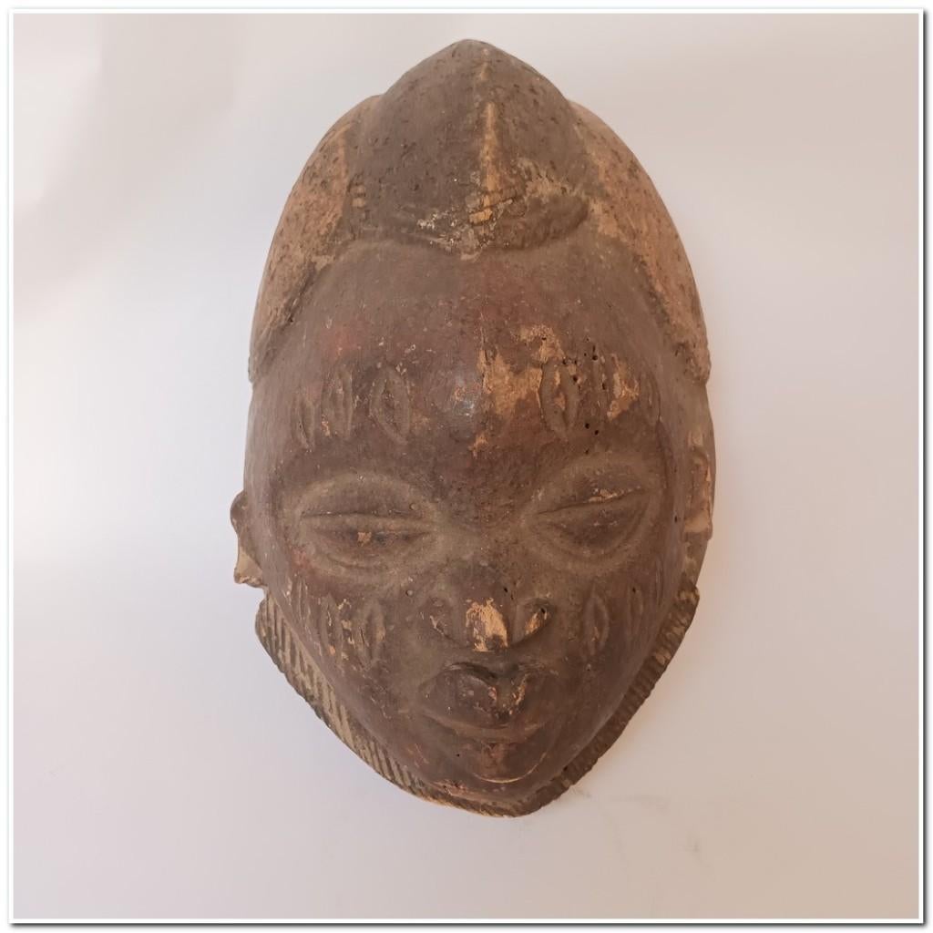 Antiek Afrikaans houten masker, handgesneden, Antiek en Kunst, Ophalen, Hout, Masker