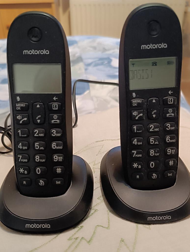 Duo telefoonset, Télécoms, Téléphones fixes | Combinés & sans fil, Comme neuf, 2 combinés, Enlèvement ou Envoi