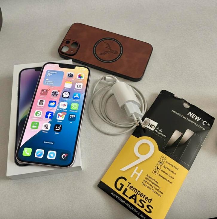 iPhone 14 Plus paars 128 GB - volledig pakket, Telecommunicatie, Mobiele telefoons | Apple iPhone, Zo goed als nieuw, 128 GB, Zonder abonnement