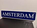 AMSTERDAM METALEN BORD BLAUW/WIT 52,5 X 12, Ophalen of Verzenden, Zo goed als nieuw