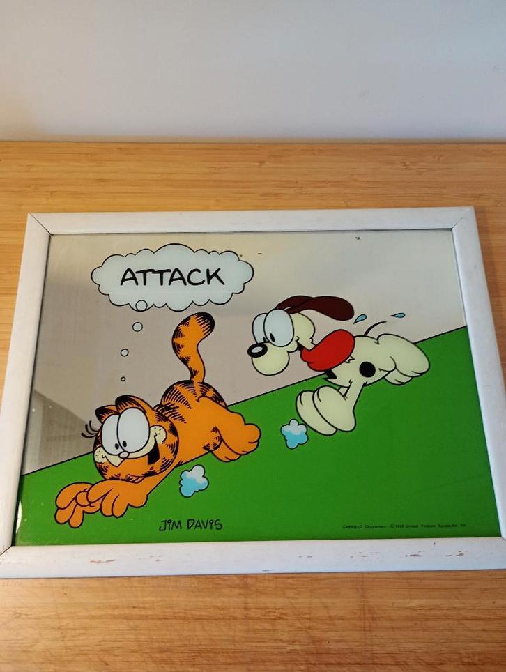 Cadre Miroir Garfield 1978, Huis en Inrichting, Woonaccessoires | Spiegels, Gebruikt, Rechthoekig, Ophalen