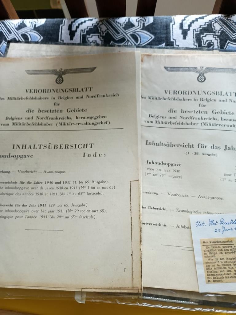 Ww2 Duitse verordeningen volledig 10 mei 1940 -19 juli1944., Ophalen