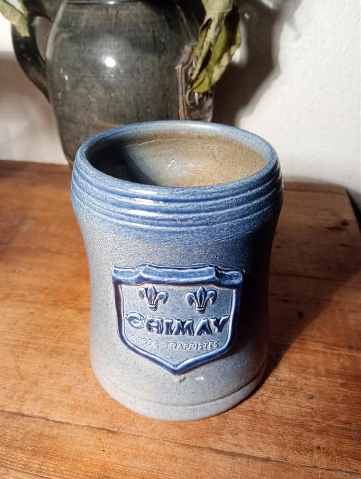 Brasserie bierpul in blauwe zandsteen Trappist Chimay, Verzamelen, Biermerken, Ophalen of Verzenden