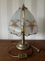 Lampe de table avec panneaux en verre — vintage, Maison & Meubles, Moins de 50 cm, Enlèvement ou Envoi, Verre, Vintage