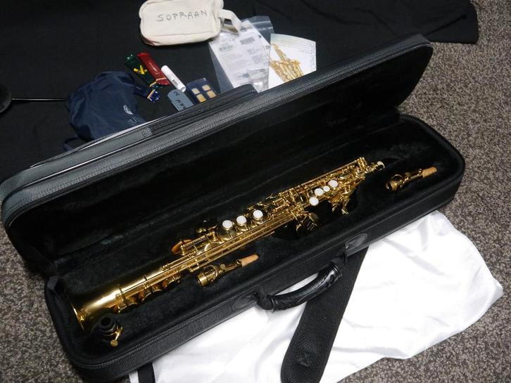 sax sopraan Jupiter 1000 Q als nieuw, Muziek en Instrumenten, Blaasinstrumenten | Saxofoons, Zo goed als nieuw, Sopraan, Met koffer