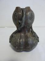 Art-nouveau kandelaar in Tin , 16cm , is getekend., Ophalen of Verzenden, Overige materialen