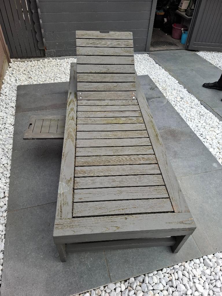 Ligzetel, Tuin en Terras, Ligbedden, Ophalen, Gebruikt, Hout, Verrijdbaar