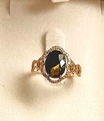 NIEUWE!! 14kGoudenRing met 4,11ctBicolor Saffier&Diamant, Ophalen