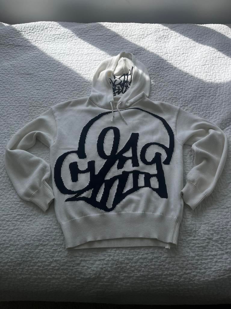 Off white knit hoodie, Kleding | Heren, Truien en Vesten, Ophalen, Zo goed als nieuw, Maat 46 (S) of kleiner, Wit