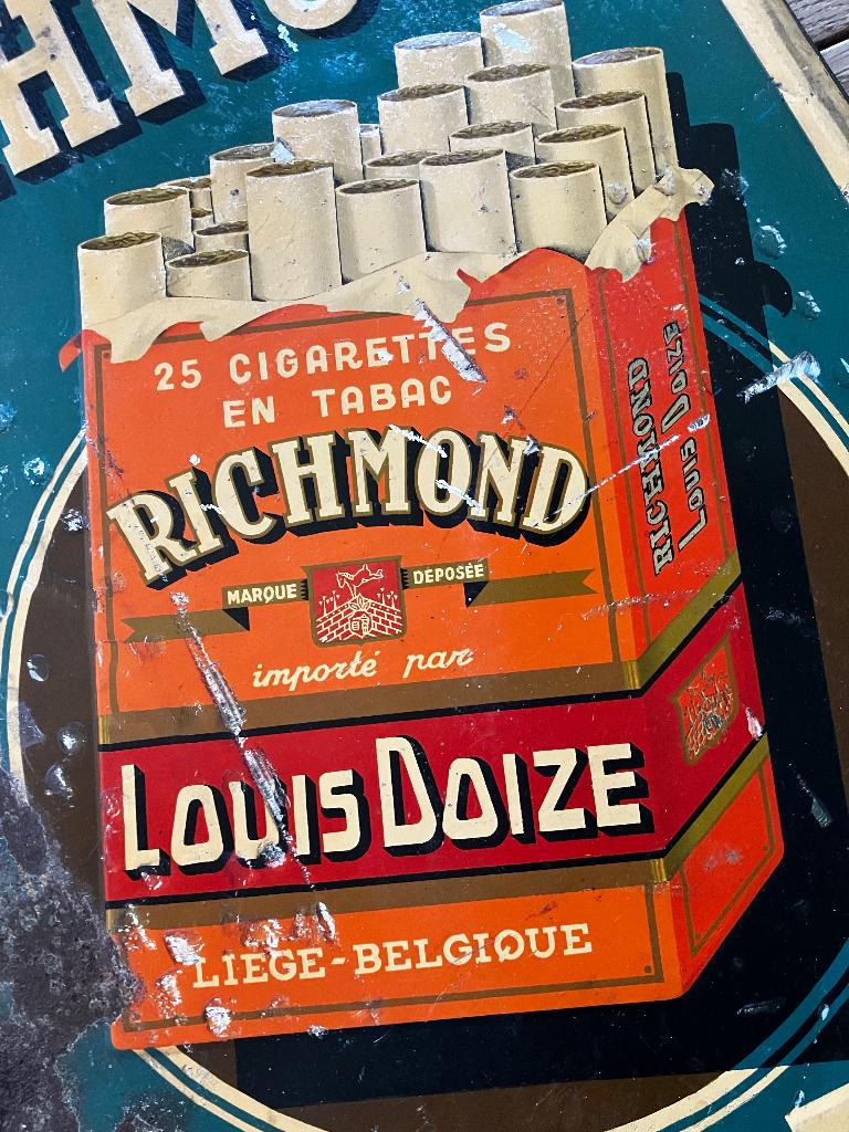 Cigarettes RICHMOND LOUIS DOIZE, Collections, Marques & Objets publicitaires, Utilisé, Panneau publicitaire, Enlèvement ou Envoi