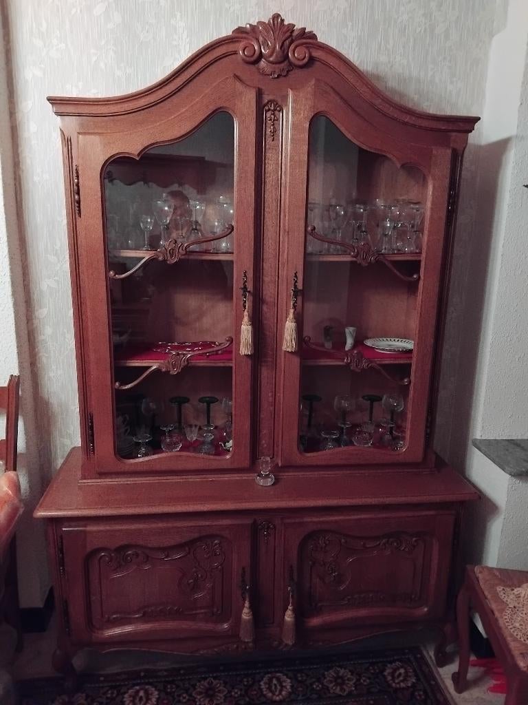 meuble buffet salle à manger Louis XV, vitrine et 6 chaises, Maison & Meubles, Enlèvement