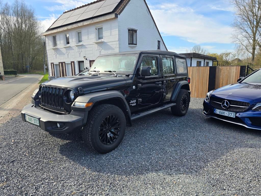 Jeep wrangler UNLIMITED sport 4x4 lichtevracht btw reeds gvv, Auto's, Jeep, Automaat, Stof, Zwart, Bedrijf