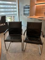 2 Lederen relax stoelen merk Niceday, Huis en Inrichting, Ophalen, Twee, Zwart, Relax stoelen