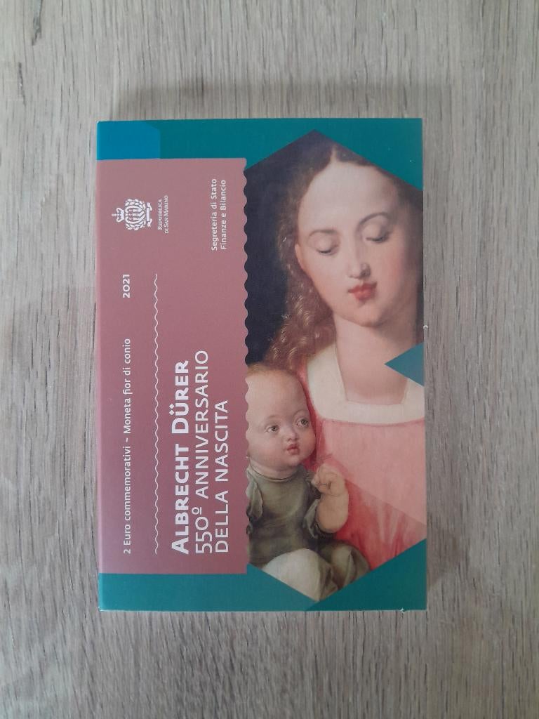 2 euro San Marino 2021 Albrecht Dürer in boekje, Postzegels en Munten, Munten | Europa | Euromunten, Ophalen of Verzenden, San Marino