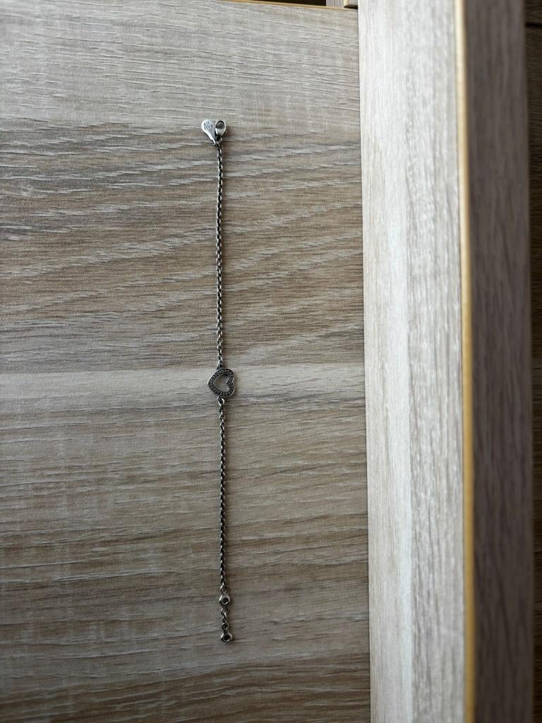 Pandora - armband hart met steentjes, Enlèvement, Utilisé, Argent, Argent