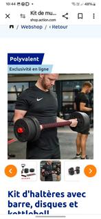 Kit d'haltères avec barre, disques neuf   18 kg, Sport en Fitness, Overige Sport en Fitness, Ophalen of Verzenden, Zo goed als nieuw