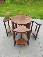 Table basse design art déco et ses 4 chaises de 66 cm de hau, Ophalen
