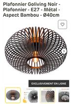 Plafonnier noir NEUF (2pièces), Huis en Inrichting, Lampen | Plafondlampen, Ophalen, Nieuw, Metaal, Metal aspect banbou