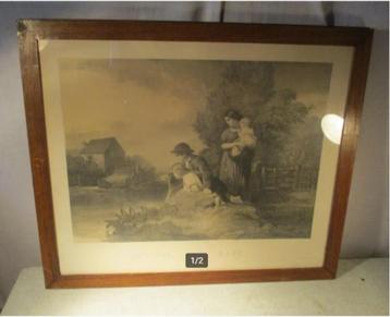Mooi Oude Gravure 'Hoffnung - Hope - Hoop' - 66x56 beschikbaar voor biedingen