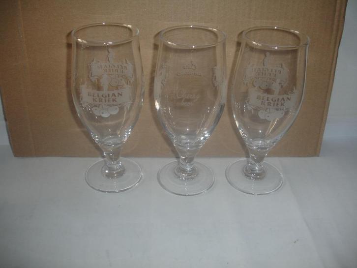 Bierglas Belgian Kriek, brij. Lefebvre uit Quenast, Verzamelen, Biermerken, Zo goed als nieuw, Glas of Glazen, Overige merken