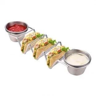 Nieuwe RVS Tacohouder Met 2 Bekers   disponible aux enchères