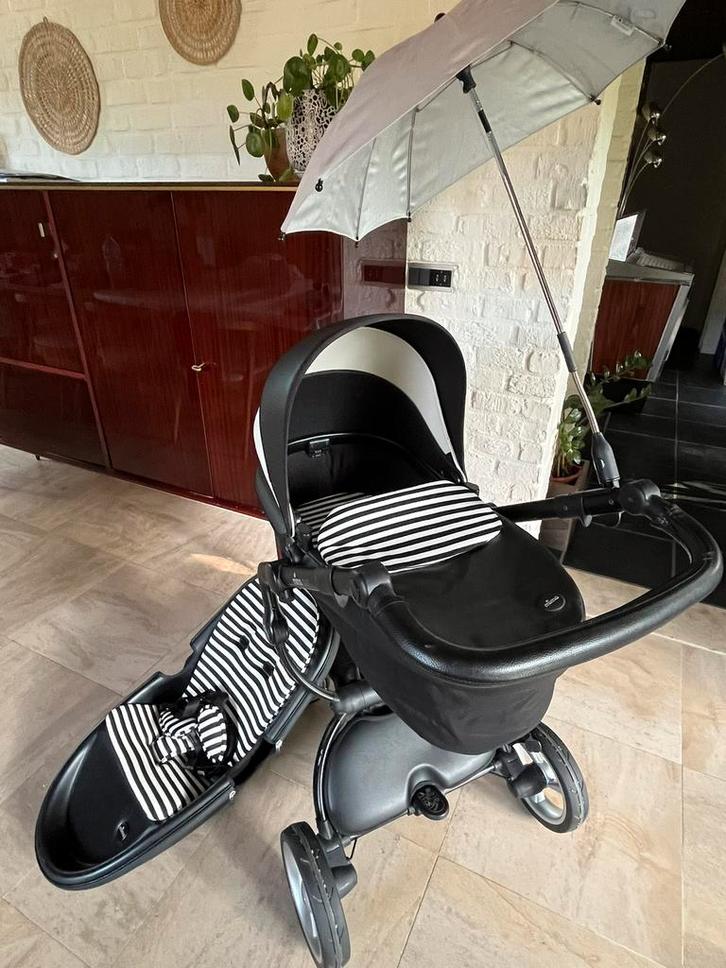 MIMA kids XARI 2 in 1 kinderwagen zwart/wit, Kinderen en Baby's, Kinderwagens en Combinaties, Zo goed als nieuw, Kinderwagen, Ophalen
