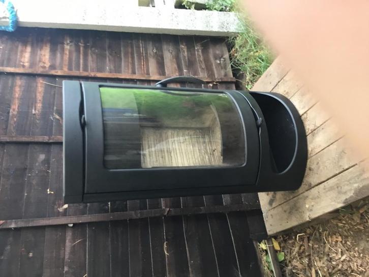 Moderne design houtkachel, Huis en Inrichting, Kachels, Gebruikt, Vrijstaand, Houtkachel, Hout, Ophalen