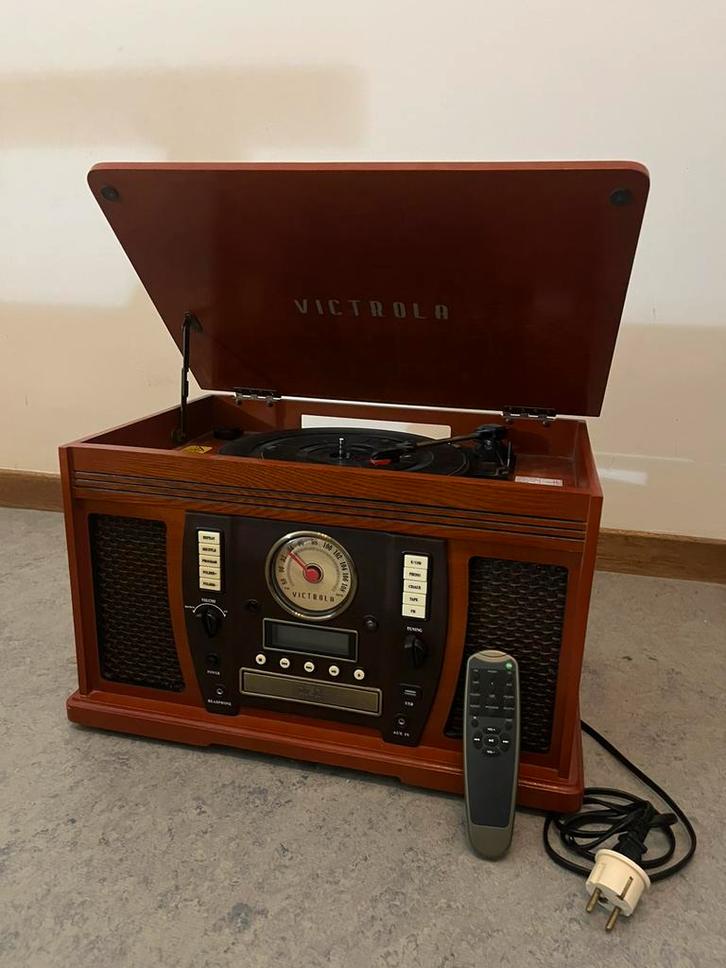 Victrola Navigator 8 in 1 Wood Record Player, Audio, Tv en Foto, Platenspelers, Zo goed als nieuw, Ophalen