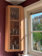 Deux armoires de coin en chêne avec vitre en verre soufflé, Huis en Inrichting, Kasten | Vitrinekasten, Ophalen, Zo goed als nieuw