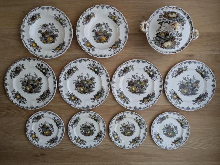 Mason's Fruit Basket servies, borden, schaal, Huis en Inrichting, Keuken | Servies, Zo goed als nieuw, Bord(en), Overige stijlen