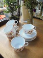 6 sachets à café floraux vintage avec assiettes, Enlèvement ou Envoi, Comme neuf, Autres styles