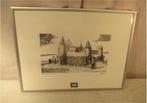 Mooi Oude Gravure 'Het Steen in Antwerpen' - Roman, Antiek en Kunst, Kunst | Etsen en Gravures, Ophalen of Verzenden