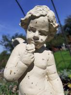 PRACHTIGE ENGEL, CHERUBIJN OP DENNENAPPEL IN GEPATINEERD GIE, Tuin en Terras, Ophalen of Verzenden, Nieuw, Overige materialen