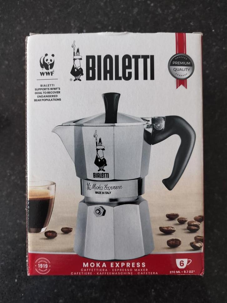 Bialetti Moka Express, Elektronische apparatuur, Koffiezetapparaten, Zo goed als nieuw, Gemalen koffie, Overige modellen, 4 tot 10 kopjes