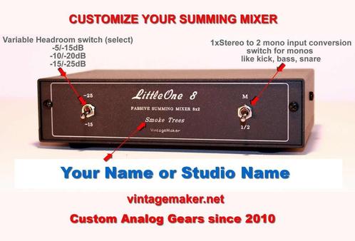 8 Input channel Mini Studio Summing Mixer - Customize!, Audio, Tv en Foto, Professionele apparaten, Nieuw, Audio, Ophalen of Verzenden