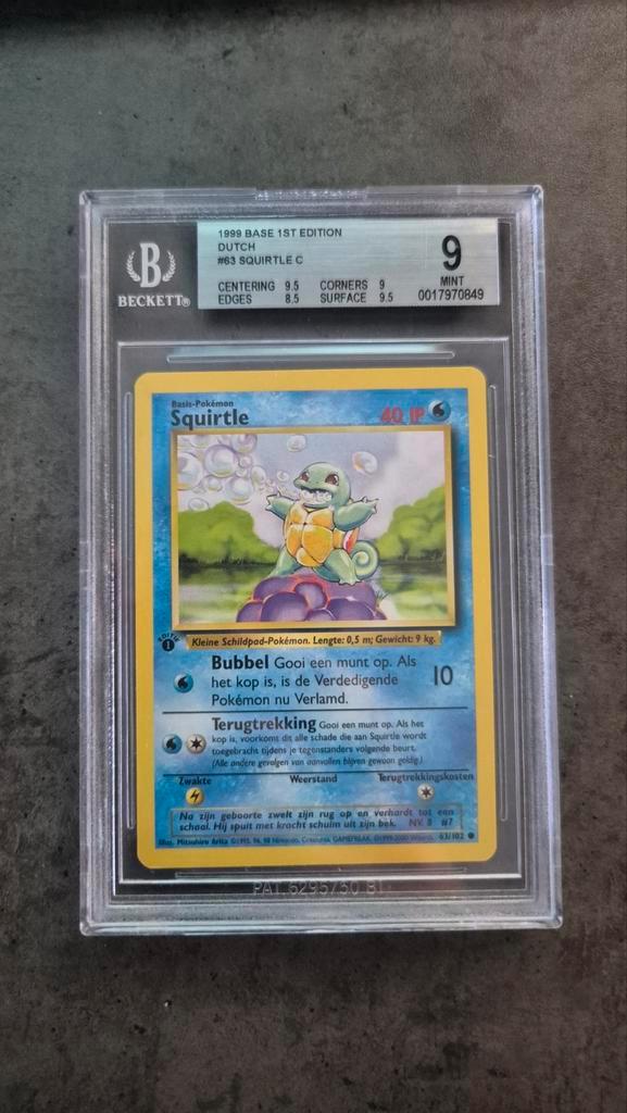 Kit de base Squirtle 1ère édition NL BGS 9, Hobby & Loisirs créatifs, Jeux de cartes à collectionner | Pokémon, Enlèvement ou Envoi