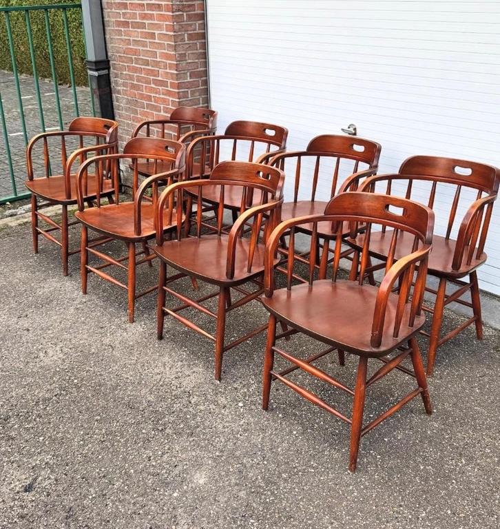 Spijlenstoel kapiteinstoel 8 stuks, stukprijs, Antiek en Kunst, Antiek | Meubels | Stoelen en Sofa's, Ophalen of Verzenden