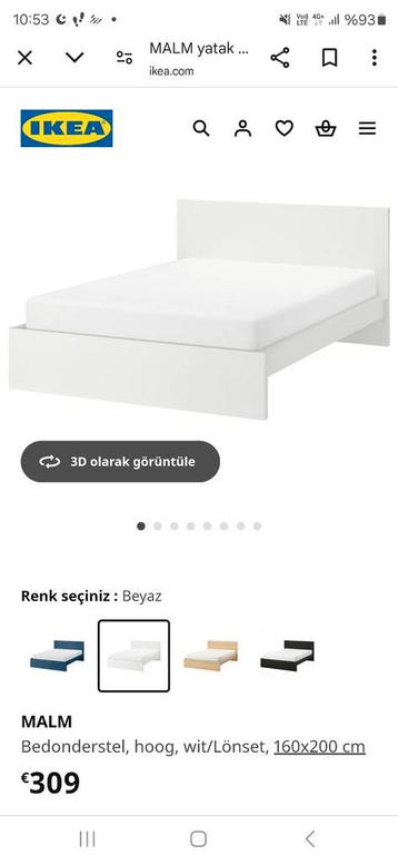 Ikea malm 160x200///met lattenbodem!!, Enlèvement ou Envoi, Comme neuf