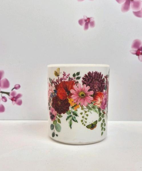 🌸 Bloemen Kaars, Huis en Inrichting, Woonaccessoires | Kandelaars en Kaarsen, Ophalen of Verzenden