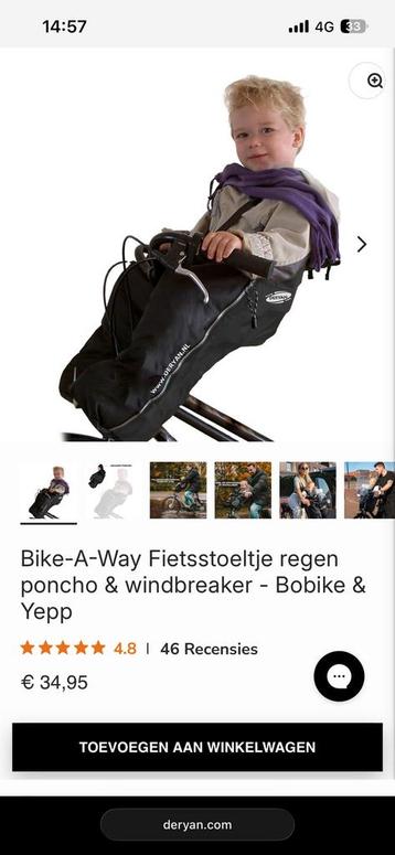 Bike-A-Way Fietsstoeltje regen poncho & windbreaker beschikbaar voor biedingen